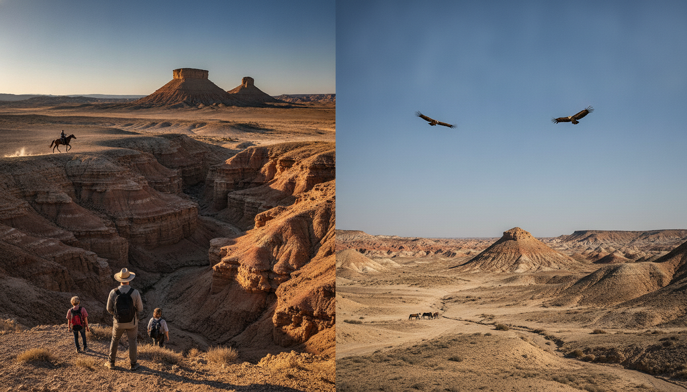 découvrez le désert des bardenas reales, un paysage unique au cœur de la navarre, offrant un décor naturel spectaculaire digne d'un film de western.