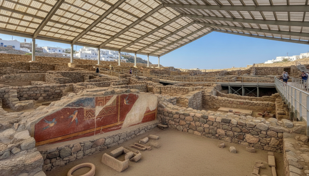 découvrez akrotiri, le site archéologique emblématique de santorin, souvent appelé la pompéi égéenne. explorez les vestiges préservés d'une cité minoenne ensevelie sous les cendres volcaniques, riche en histoire et en culture.