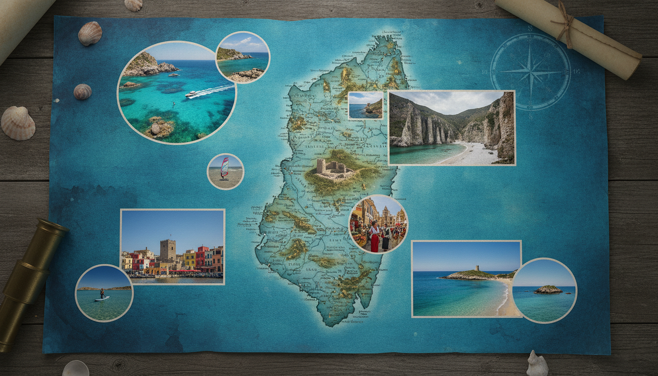 découvrez la carte de la sardaigne et explorez les plus beaux coins de l'île, du nord au sud, pour un voyage inoubliable entre plages paradisiaques, villages pittoresques et paysages naturels exceptionnels.
