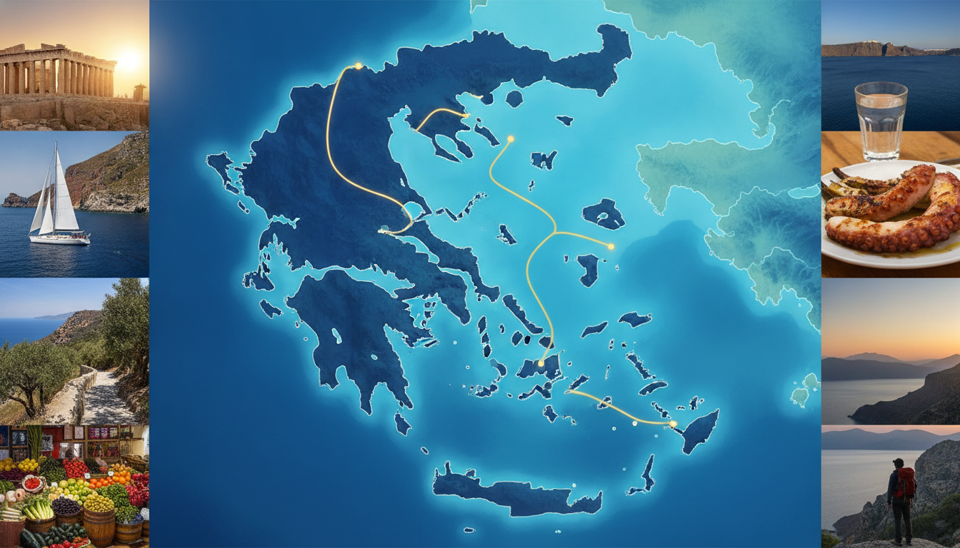 découvrez la carte détaillée de la grèce avec ses régions, îles majeures et itinéraires de voyage pour planifier votre aventure idéale.