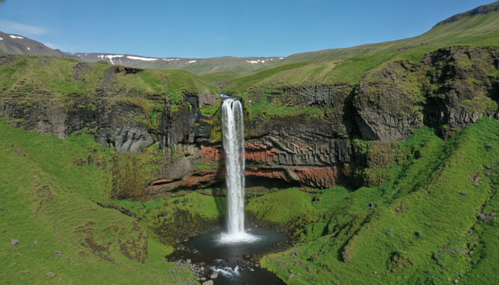 découvrez hengifoss en islande avec notre guide complet de randonnée. explorez la spectaculaire cascade aux couches rouges, admirez ses formations géologiques uniques et préparez votre aventure nature.