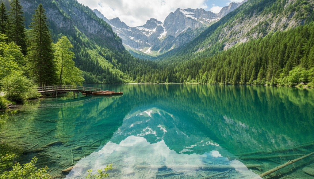découvrez le lac de blausee en suisse, un parc naturel magnifique aux eaux turquoise cristallines. parfait pour les balades, la détente et la découverte de la nature suisse préservée.