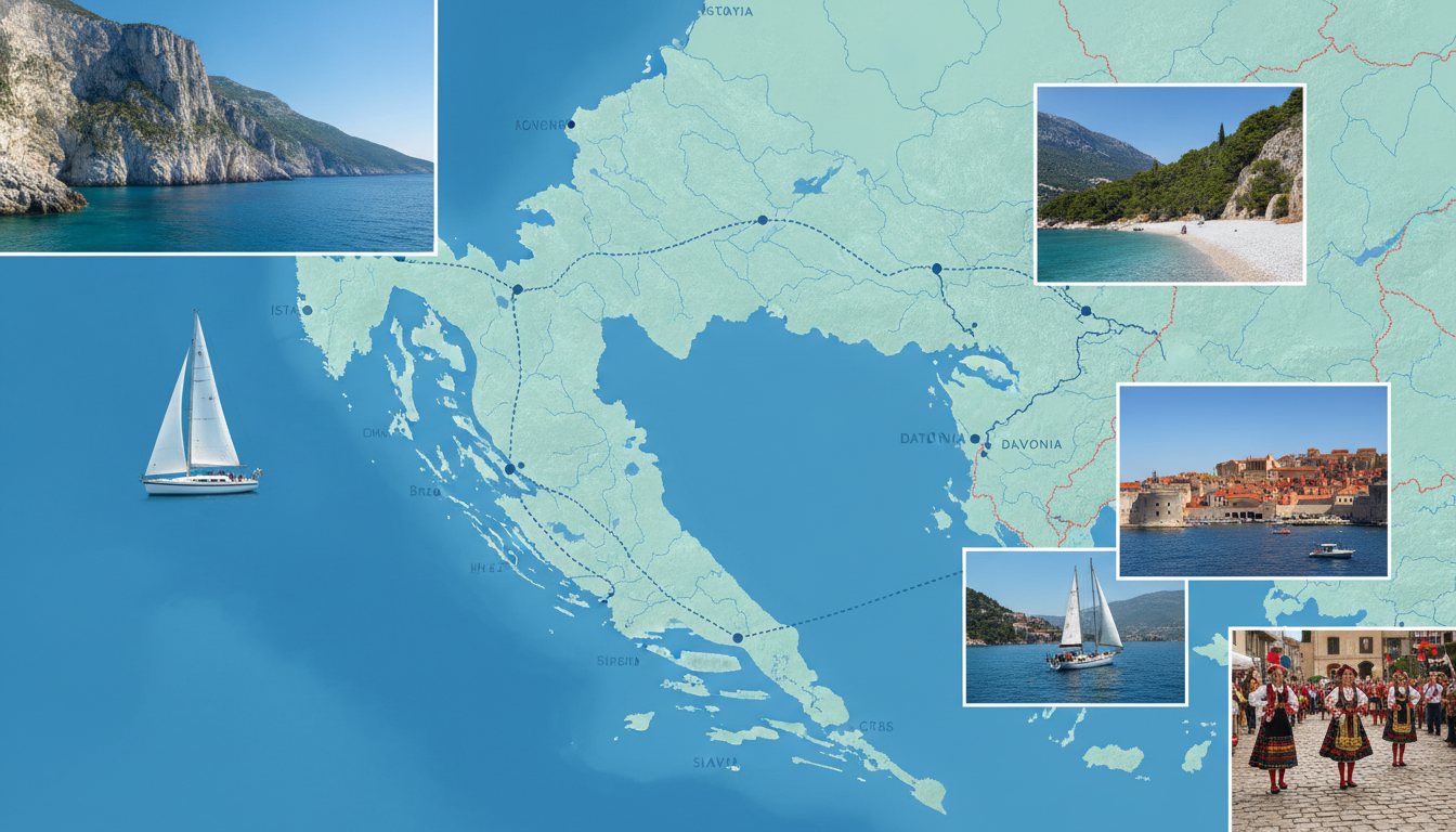 découvrez la croatie grâce à notre carte détaillée présentant ses régions, ses îles majeures et des itinéraires de road-trip incontournables pour une aventure inoubliable.